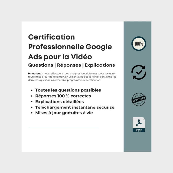 Certification Professionnelle Google Ads pour la Vidéo